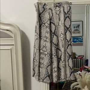 Snake print midi skirt